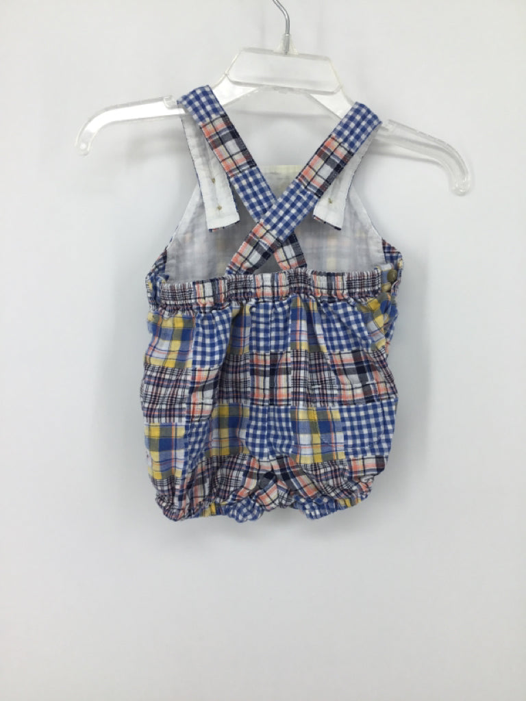 Janie and Jack Child Size 0-3 Months Blue Patchwork Outfit - boys