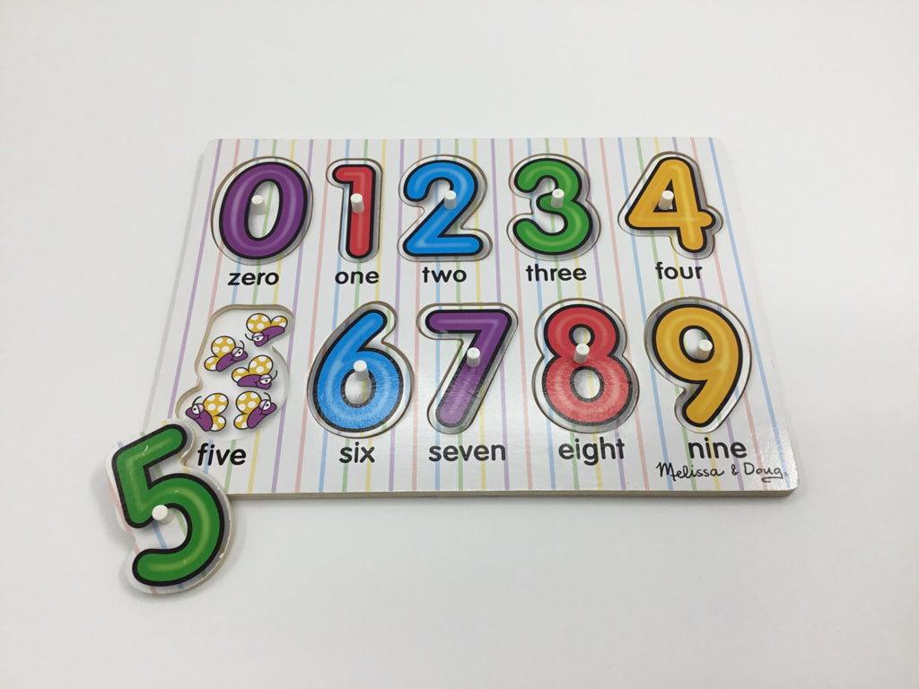 Melissa & Doug Lift & See Numbers Peg Puzzle