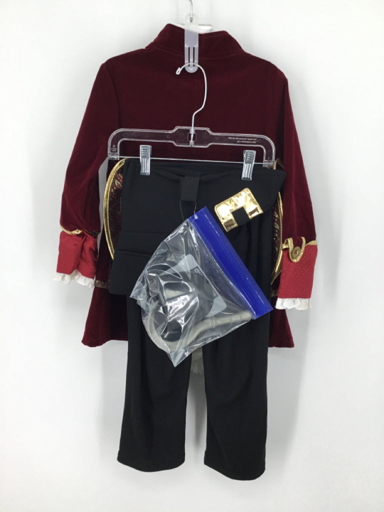Disney Child Size 4 Red Captain Hook Halloween Costume