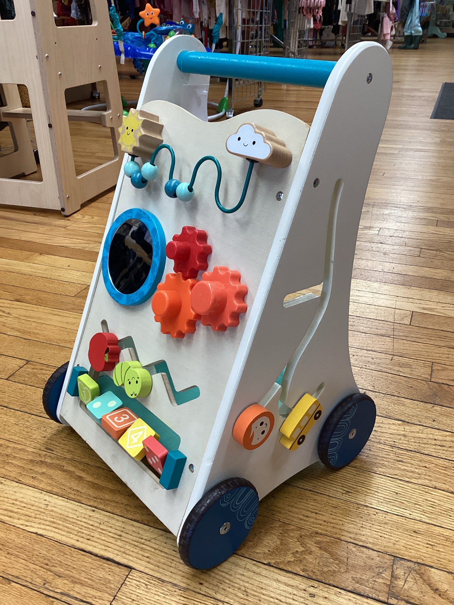 B Toys Little Wooden Steps Wooden Activity Walker
