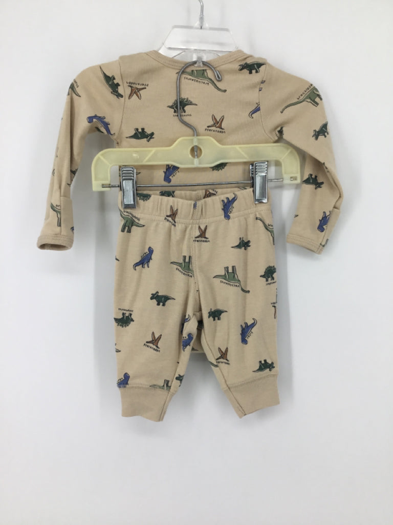 Child of Mine Child Size 0-3 Months Tan Dinosaur Outfit - boys