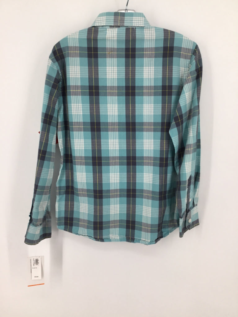 Old Navy Child Size 8 Blue Plaid Shirt - boys