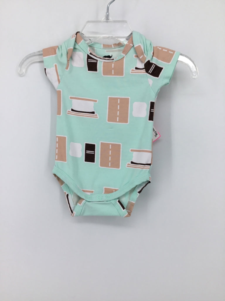 Monica + Andy Child Size Newborn Green Onesie