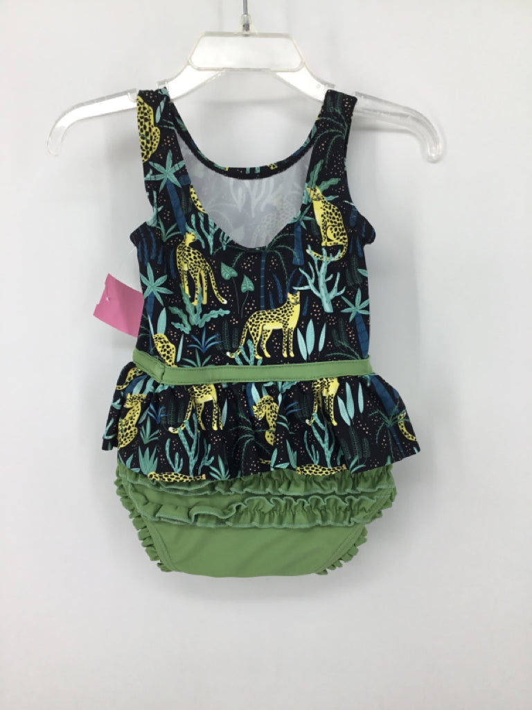 Ruffle Butts Child Size 6-12 Months Green Swimwear - girls