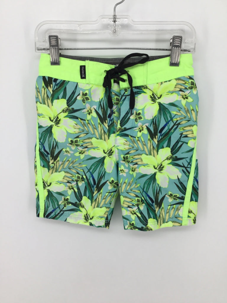 Hurley Child Size 4 Green Print Swimwear - boys