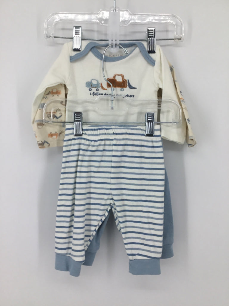 Chickpea Child Size 0-3 Months Blue Print Outfit - boys