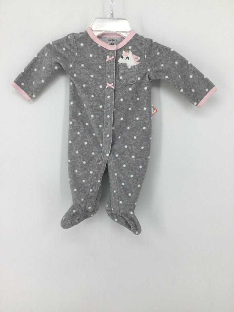 Carter's Child Size Newborn Gray Sleepers