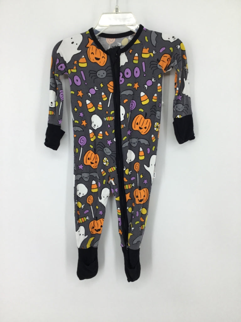 Little Sleepies Child Size 3-6 Months Gray Halloween Pajamas