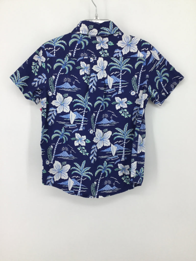 Janie and Jack Child Size 4 Blue Tropical Shirt - boys