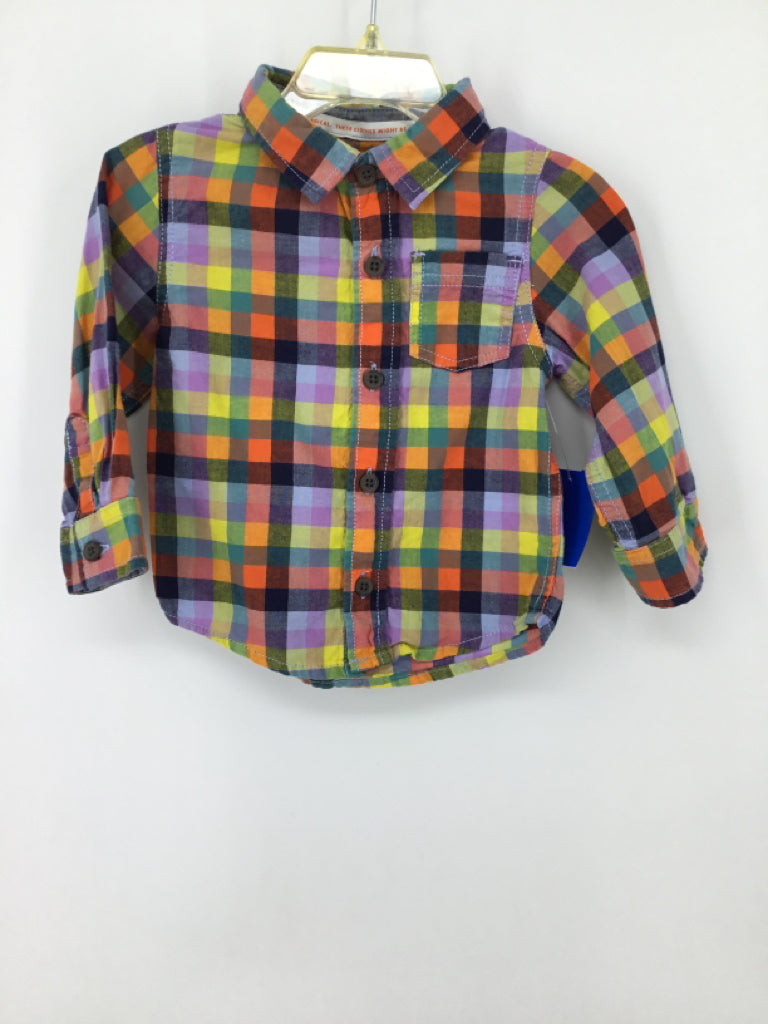 Cat & Jack Child Size 12 Months Multi-Color Plaid Shirt - boys