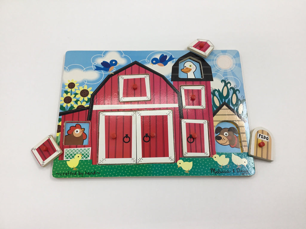 Melissa & Doug Farm Peek-a-Boo Peg Puzzle