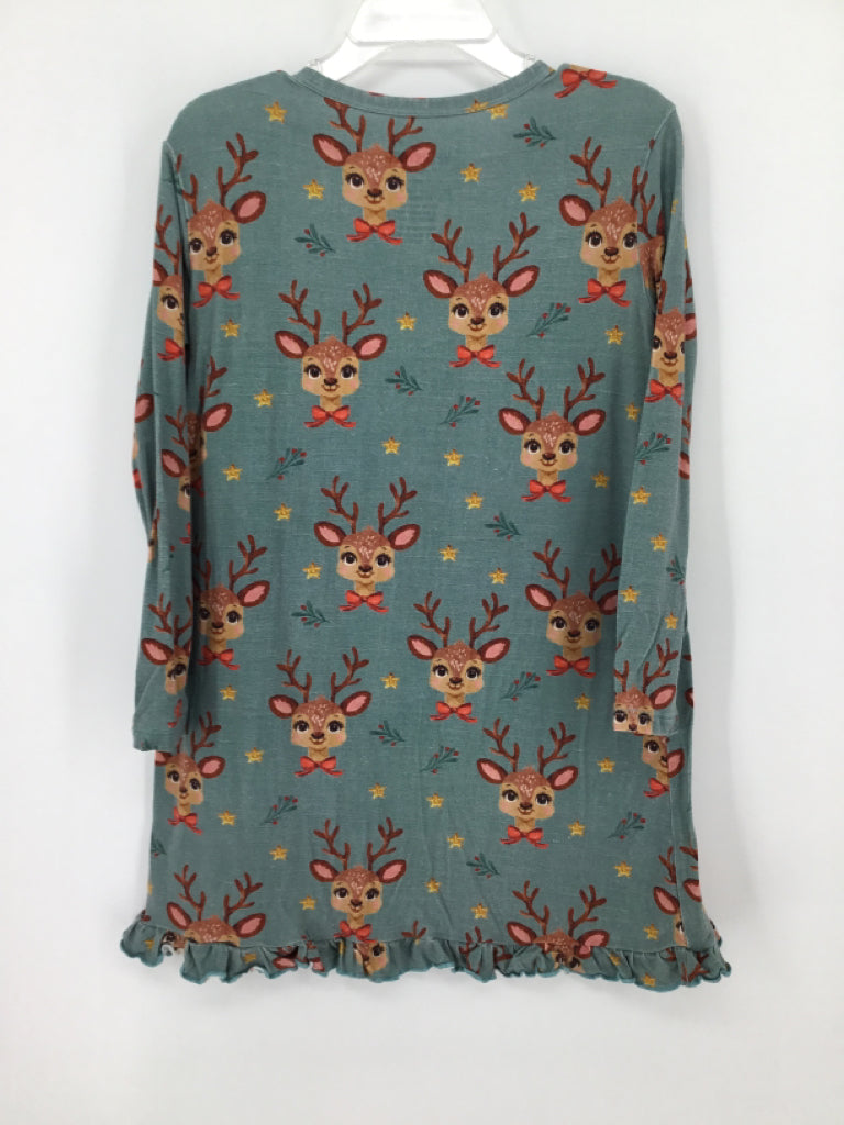 Velveteen Child Size 4 Green Christmas Pajamas