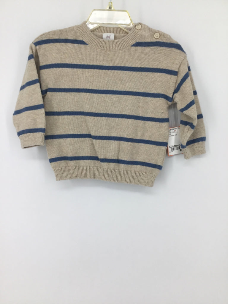 H & M Child Size 6 Months Tan Stripe Sweater - boys