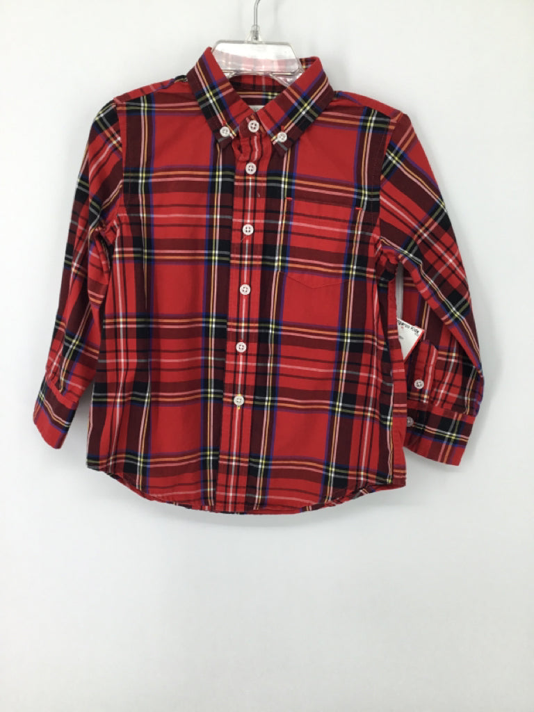 Crewcuts Child Size 2 Red Plaid Shirt - boys
