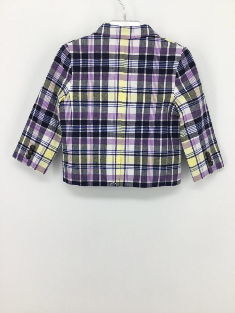 Janie and Jack Child Size 18-24 Months Purple Plaid Blazer - boys