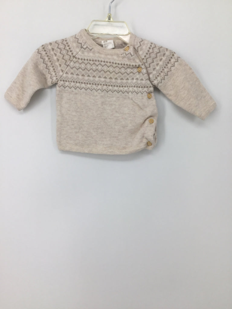 H & M Child Size Newborn Tan Print Sweater - boys