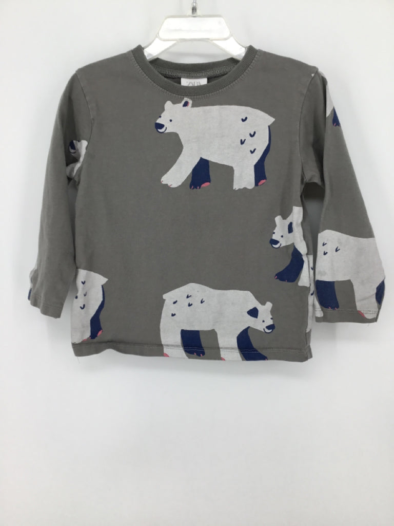 Zara Child Size 2 Gray Print T-shirt - boys