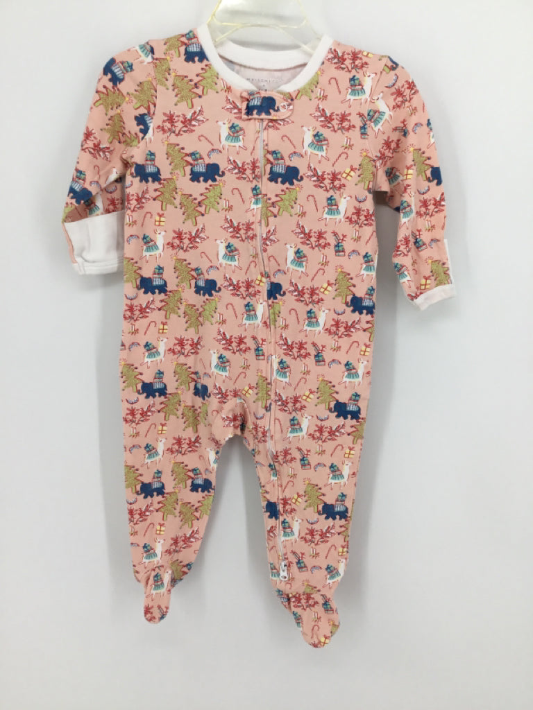 Roller Rabbit + Maisonette Child Size 6-9 Months Pink Christmas Sleeper