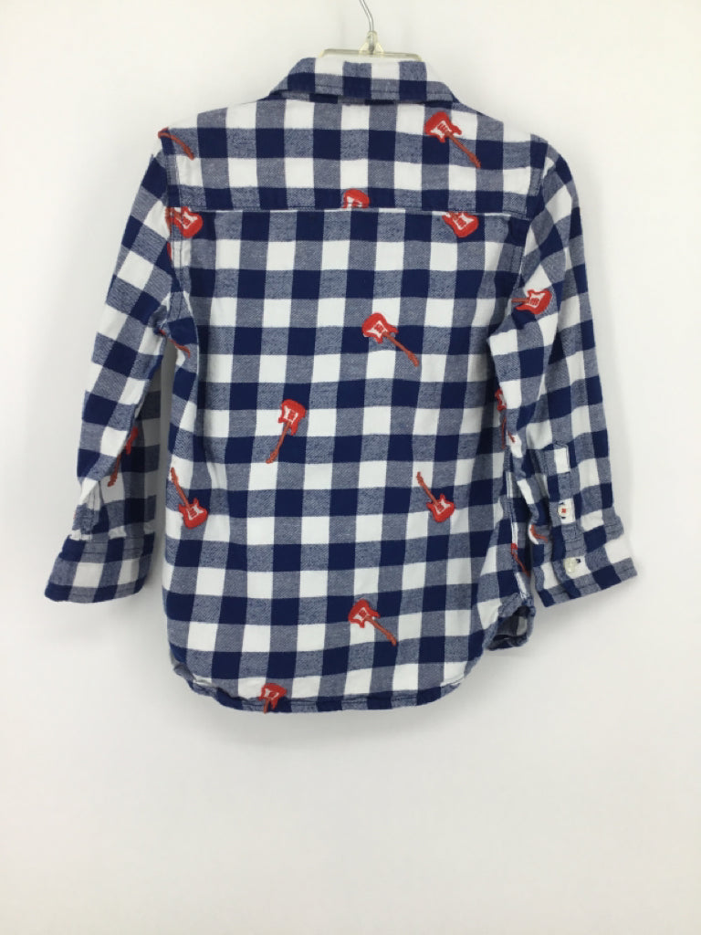 Mini Boden Child Size 2 Blue Checkered Shirt - boys
