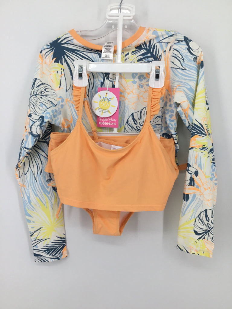 Ruffle Butts Child Size 12 Orange Swimwear - girls