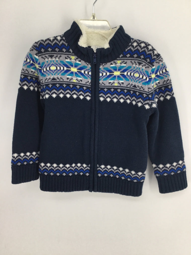 Koala Kids Child Size 3 Navy Print Sweater - boys