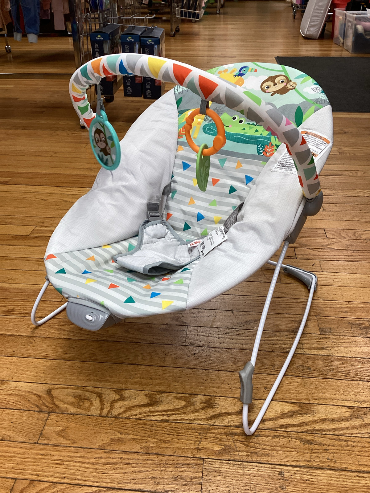 Bright Starts Safari Fun Vibrating Baby Bouncer