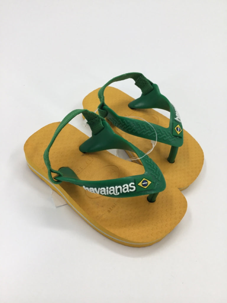 Havaiana Child Size 4 Toddler Green Sandals/Flip Flops