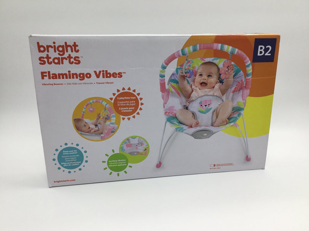 Bright Starts Flamingo Vibes Vibrating Bouncer