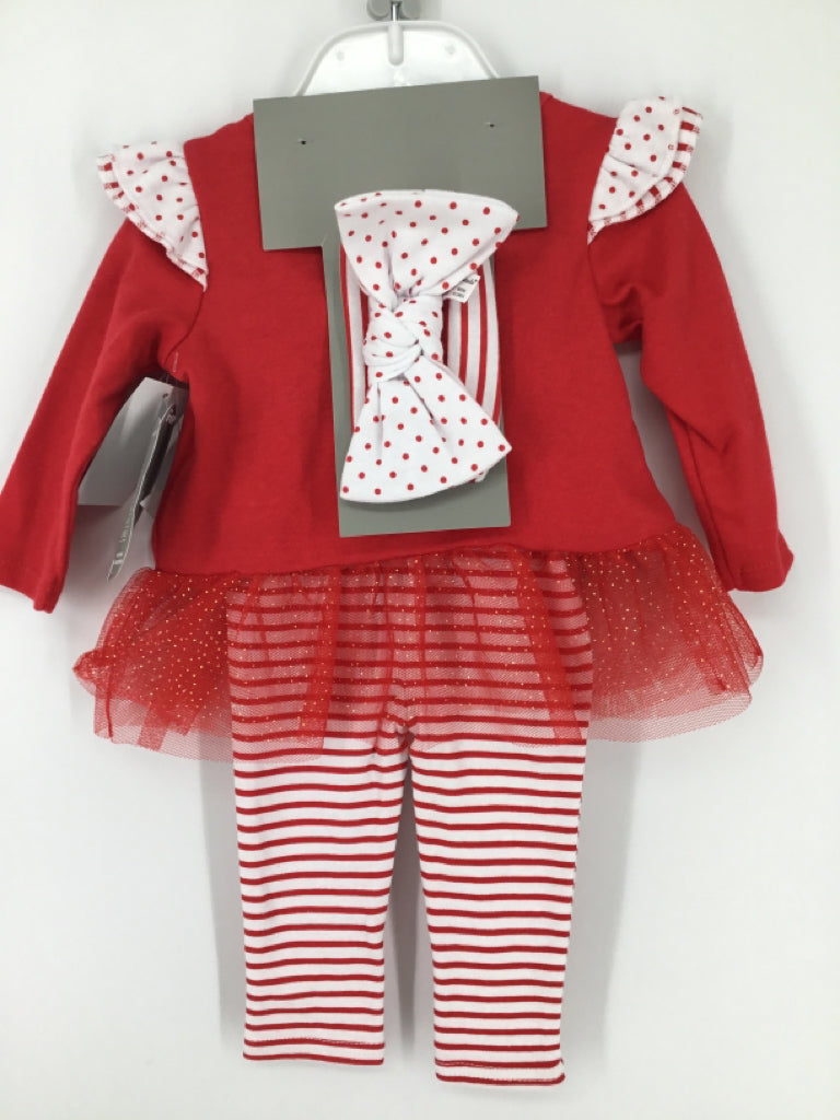 Baby Essentials Child Size 3 Months Red Christmas Outfit