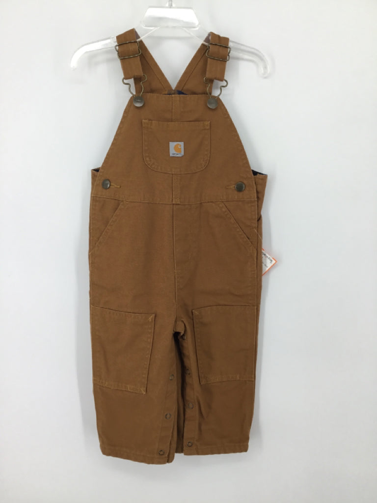 Carhartt Child Size 18 Months Brown Solid Overalls - boys