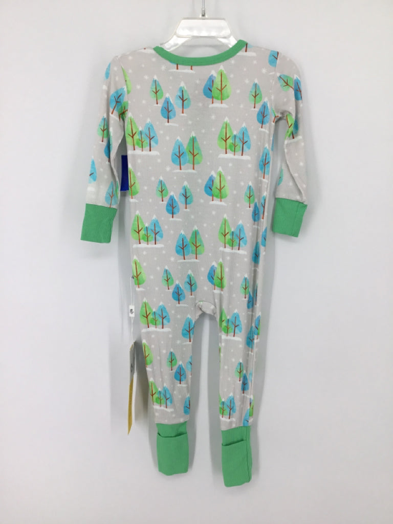 Birdie Bean Child Size 12-18 Months Green Print Pajamas - boys