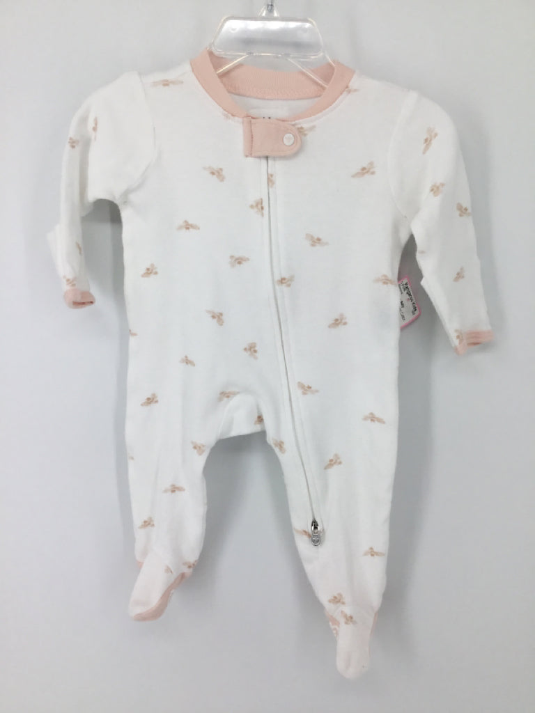 Burt's Bees Baby Child Size Newborn Pink Sleepers