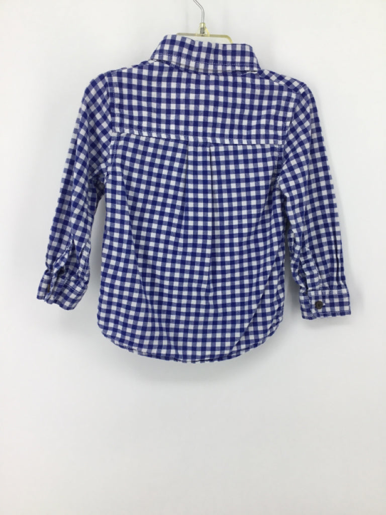 Cat & Jack Child Size 2 Blue Gingham Shirt - boys