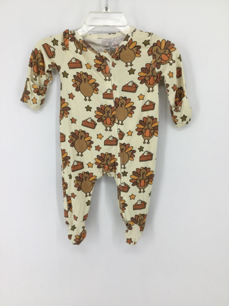Caden Lane Child Size Newborn Cream Thanksgiving Sleeper