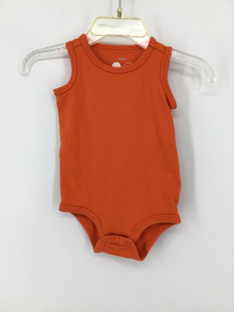 primary Child Size 0-3 Months Orange Onesie