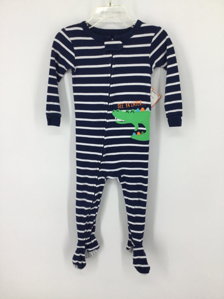 Carter's Child Size 18 Months Navy Sleepers
