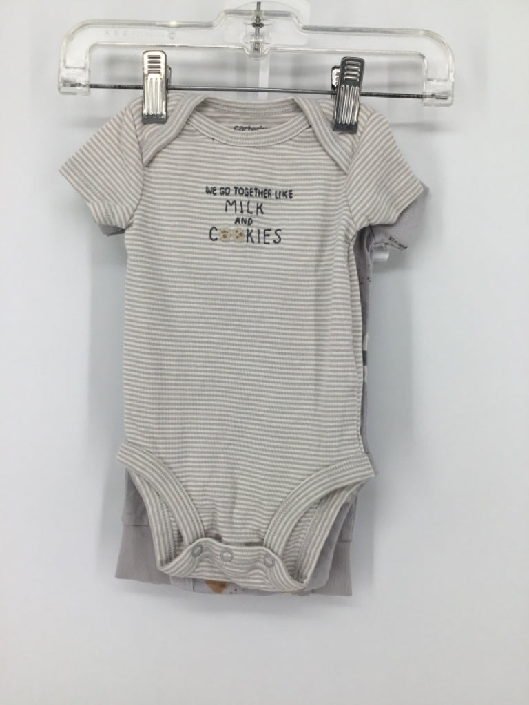 Carter's Child Size 3 Months Gray Stripe Outfit - boys