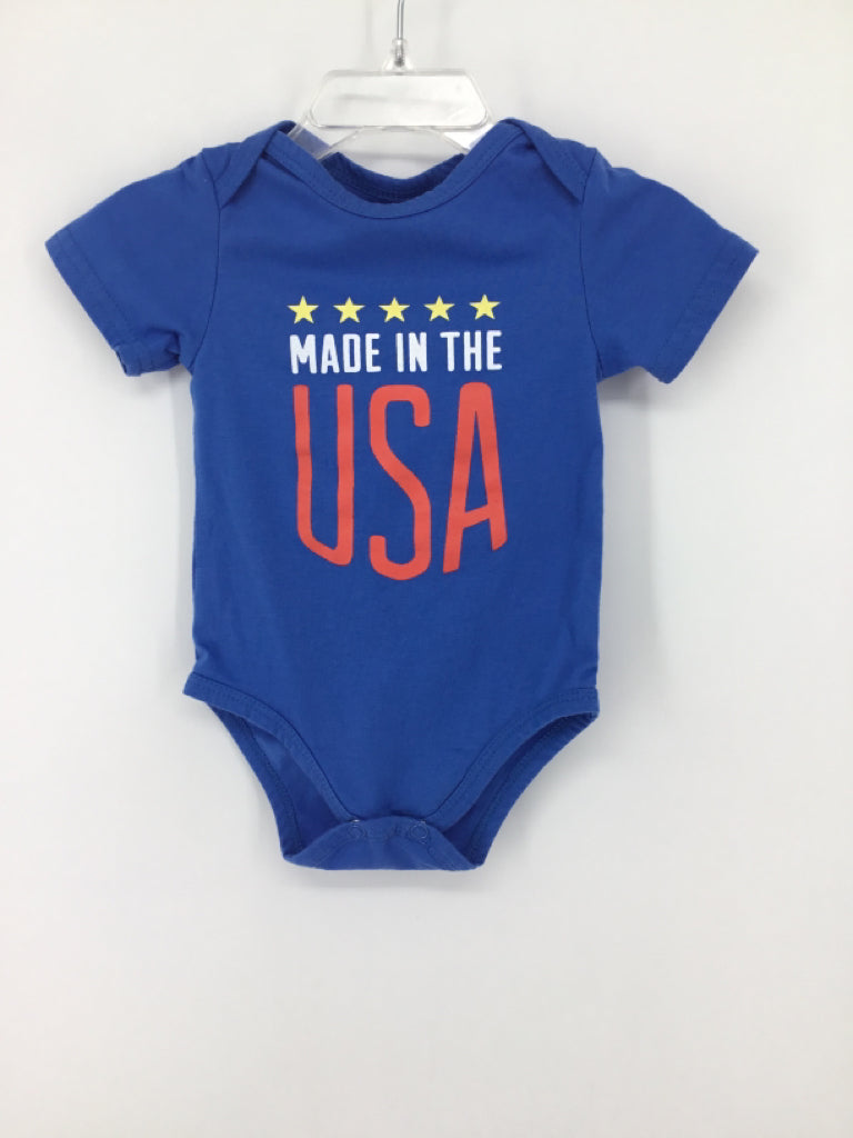 Jane Marie Child Size 6 Months Blue Stars & Stripes Onesie