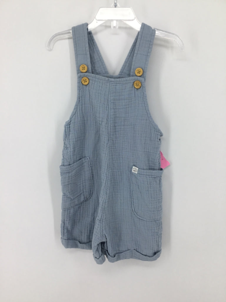 Little Planet Child Size 2 Blue Solid Overalls - boys