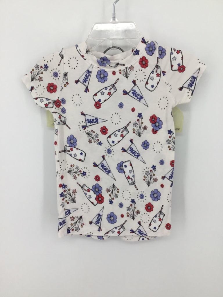 Dreamy Zzz Child Size 12-18 Months White Stars & Stripes Pajamas