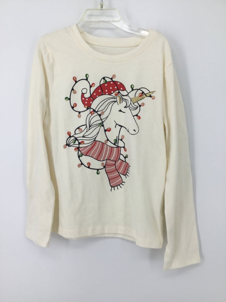 Holiday Time Child Size 7 Cream Christmas T-Shirt
