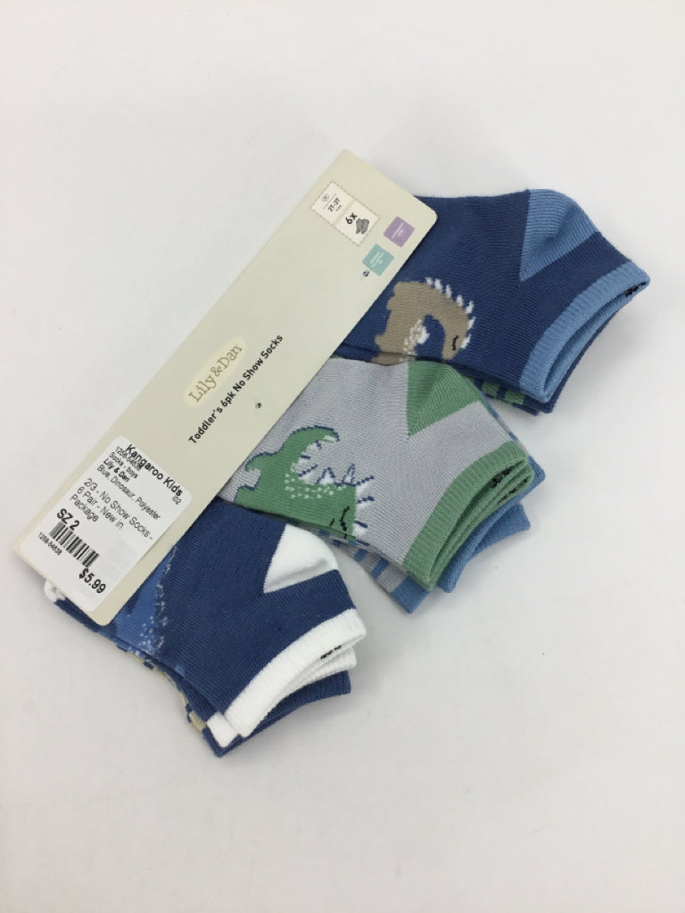 Lily & Dan Child Size 2 Blue Dinosaur Socks - boys