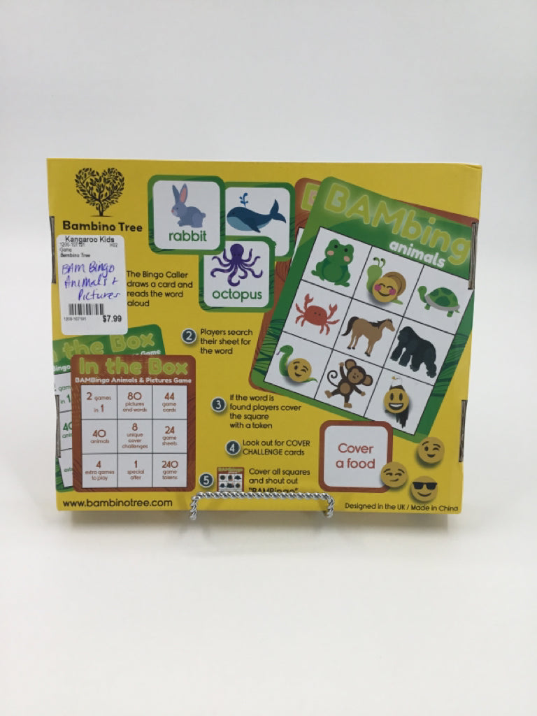 Bambino Tree BAM Bingo Animals & Pictures Game