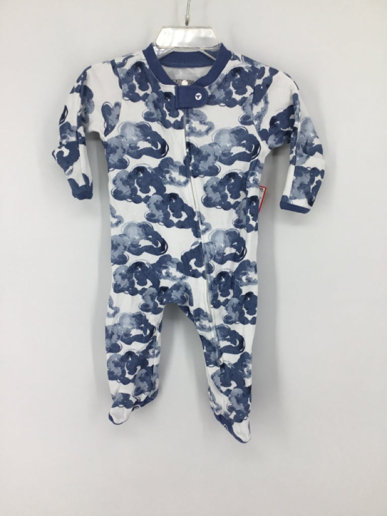 Burt's Bees Baby Child Size 0-3 Months Blue Sleepers
