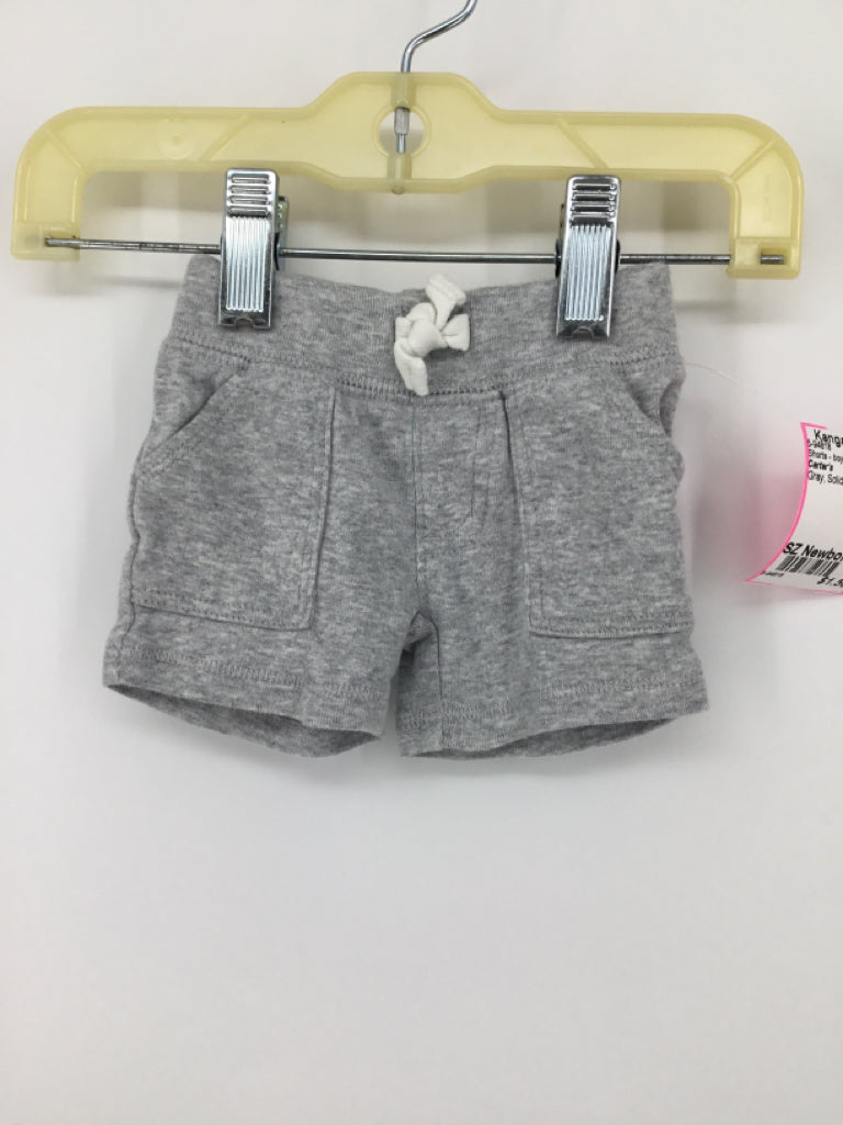Carter's Child Size Newborn Gray Solid Shorts - boys