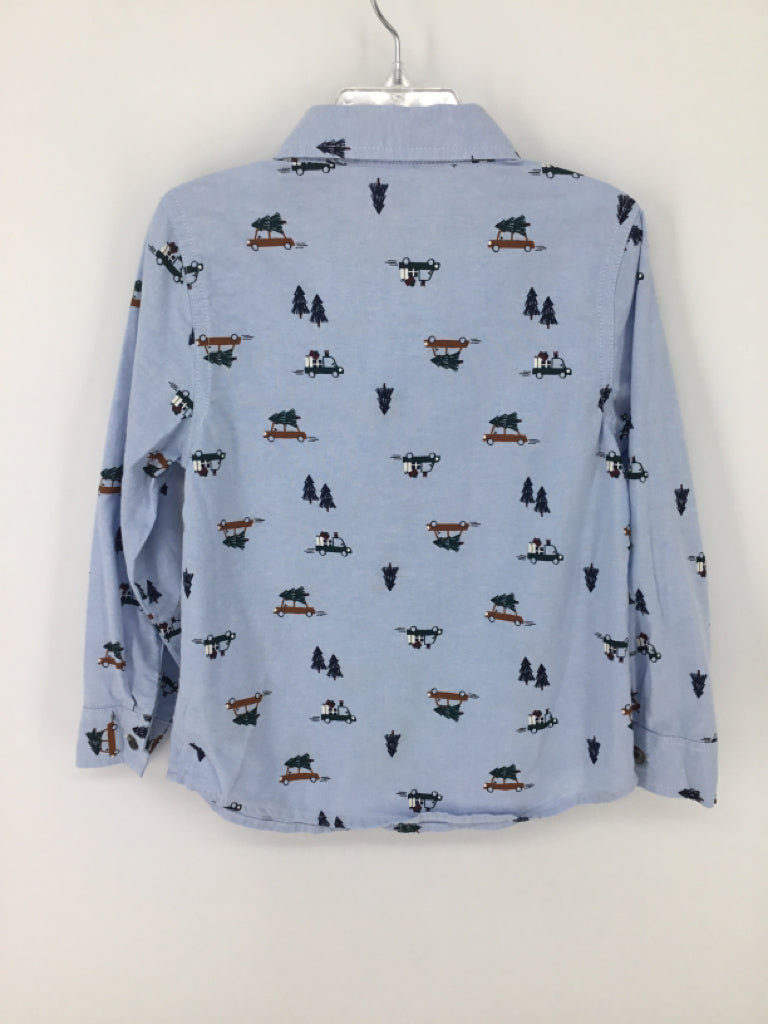 Old Navy Child Size 5 Blue Christmas Shirt