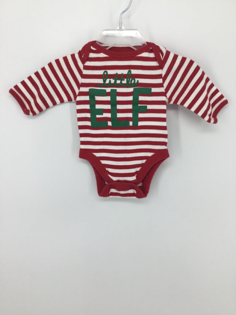 Old Navy Child Size 0-3 Months Red Christmas Onesie