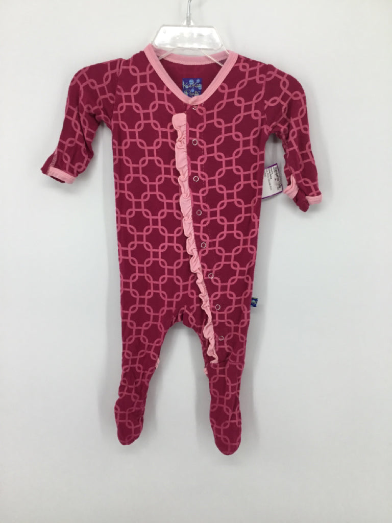 Kickee Pants Child Size 0-3 Months Pink Sleepers