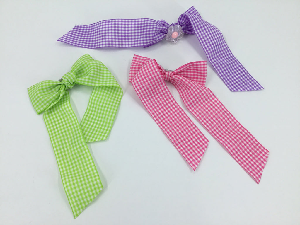 Gingham Hair Bows - Set of 3