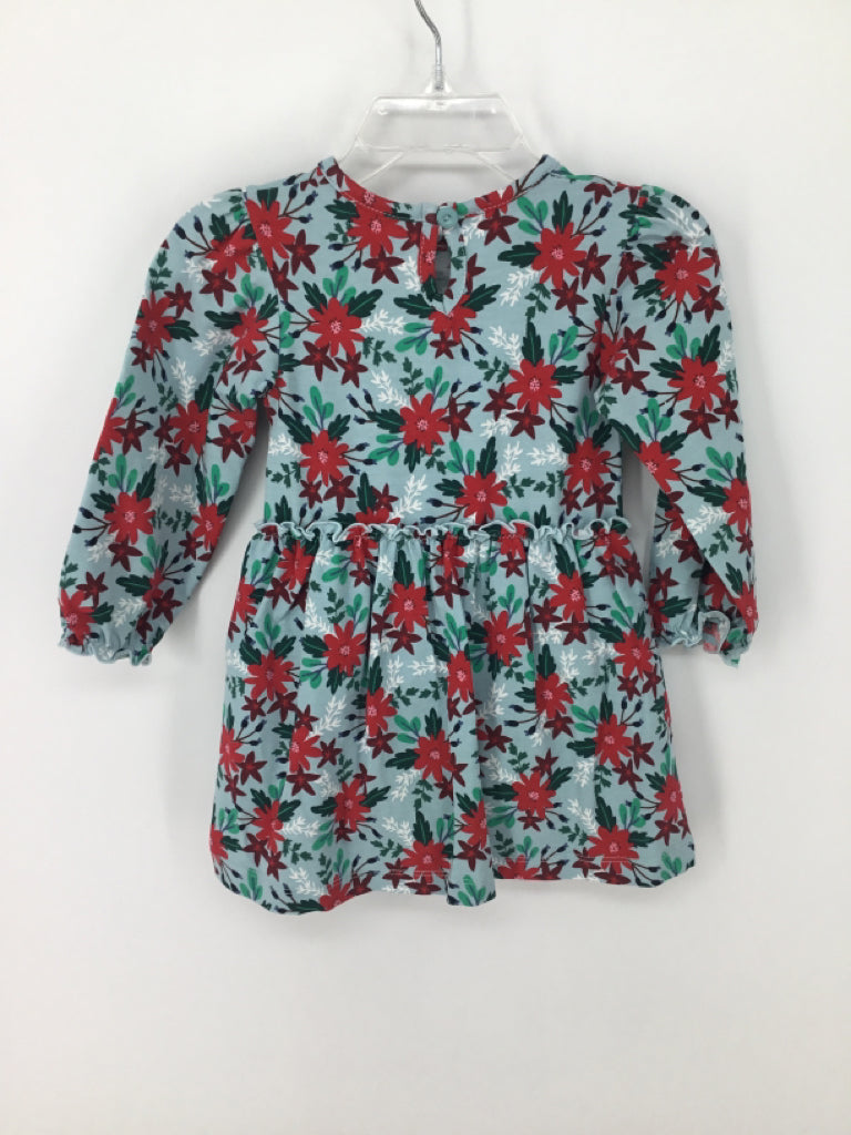 Ruffle Butts Child Size 18-24 Months Blue Christmas Dress